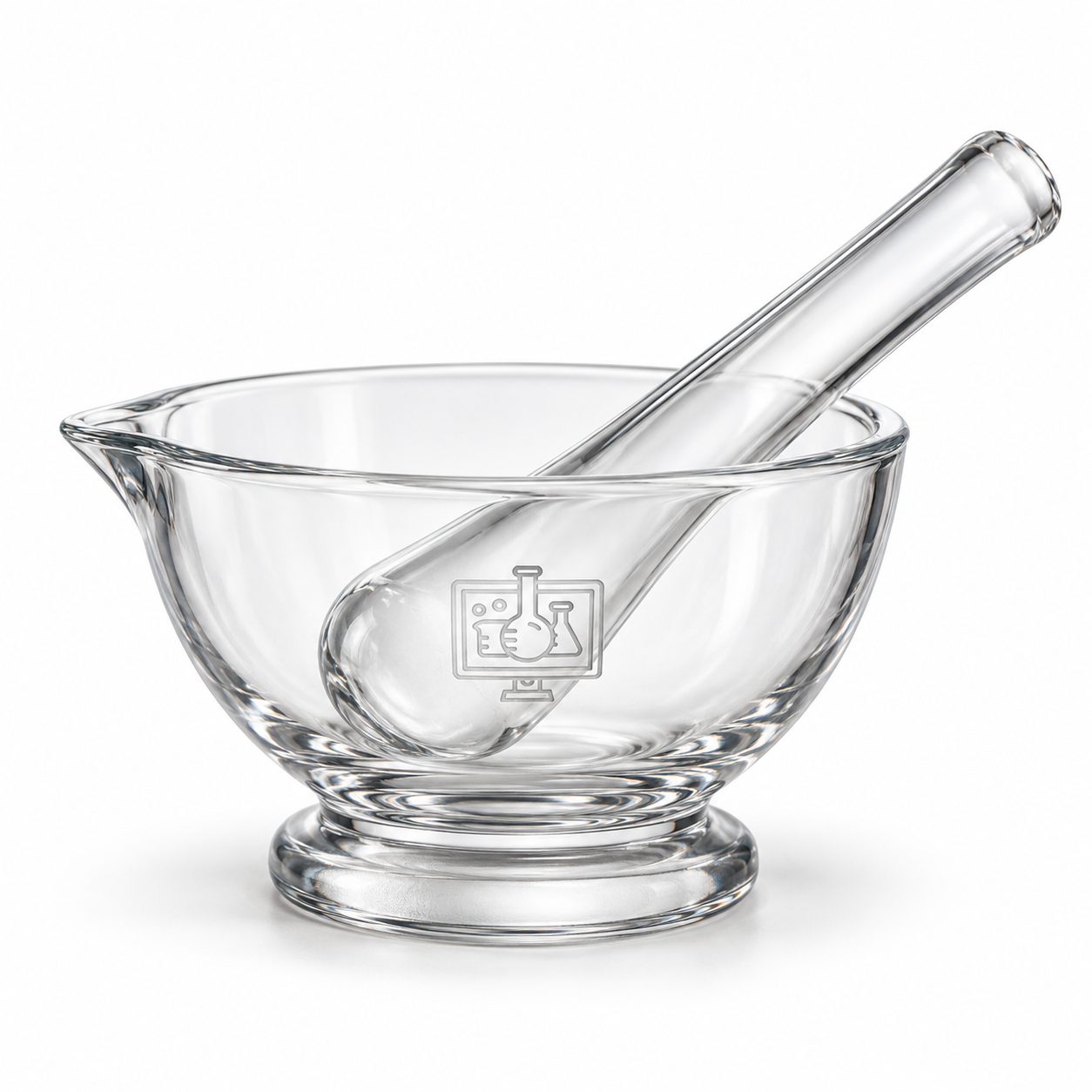 Mortar &amp; Pestle, Clear Glass